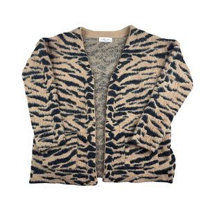 Molly Green Vintage Beige and Black Tiger Striped Cardigan